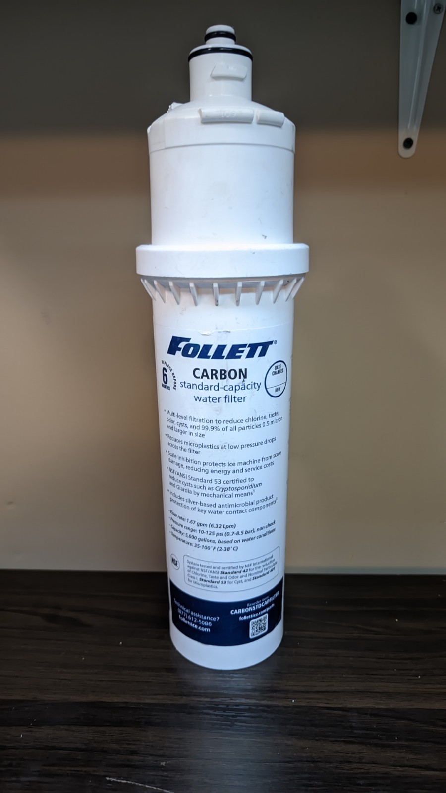 FOLLETT Carbon Water Filter 0.5 micron 1.67 gpm 5,000 gal FOLCARBONSTDCAPFILTER
