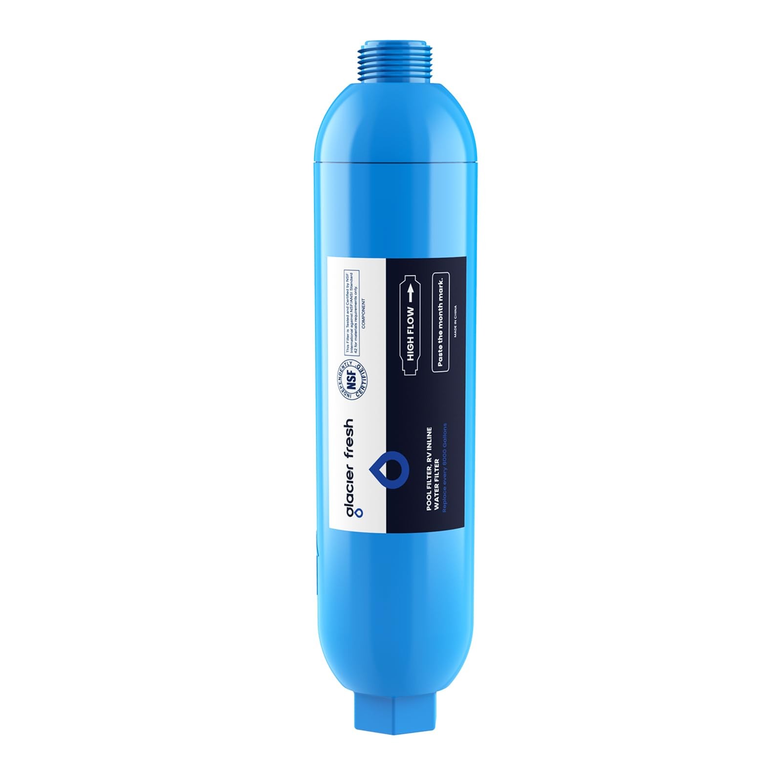 GLACIER FRESH Garden Hose End Pool Water Filter 1 Count（Pack of 1）, Blue