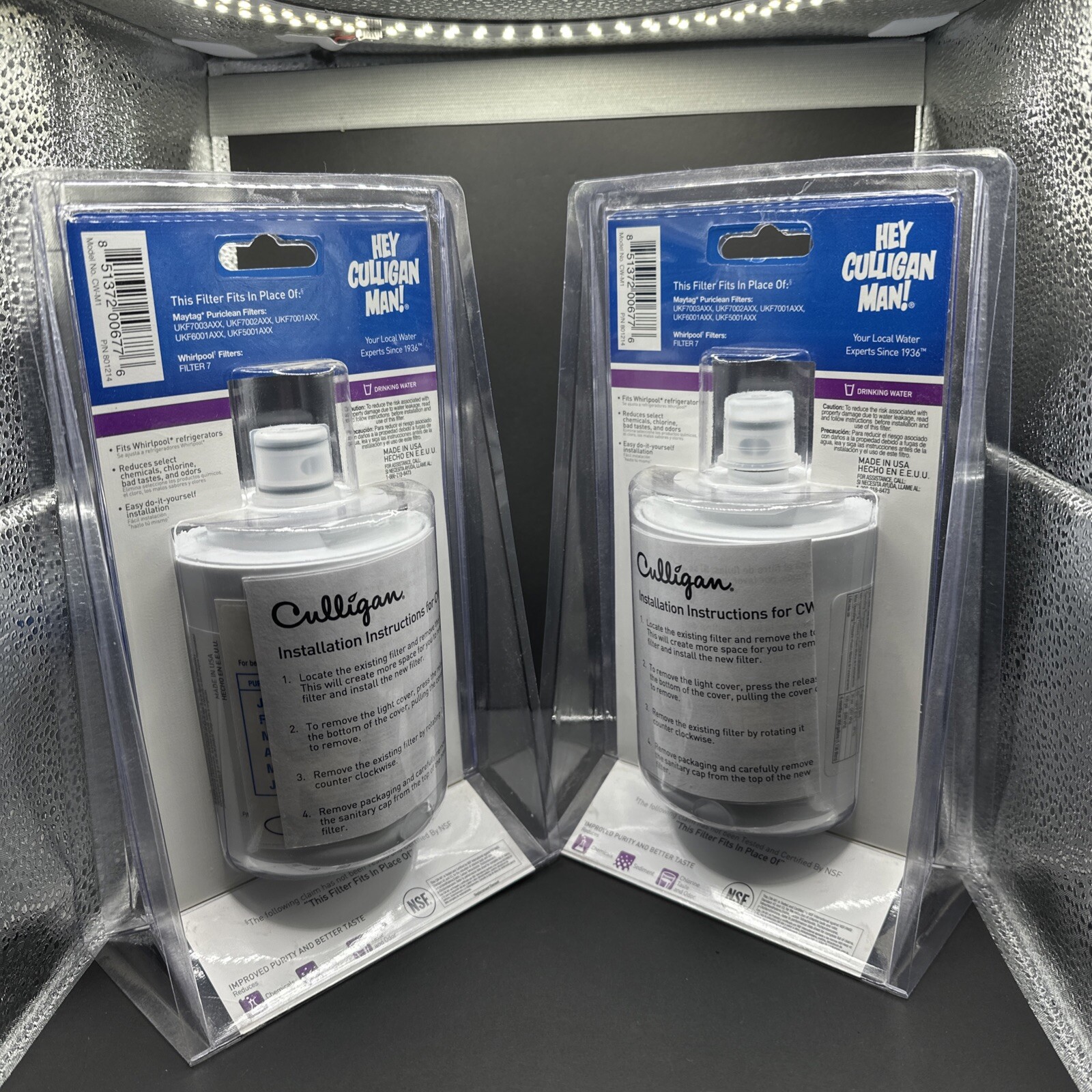 2 Culligan Replacement Refrigerator Water Filter for Whirlpool Filter 7 (CW-M1)