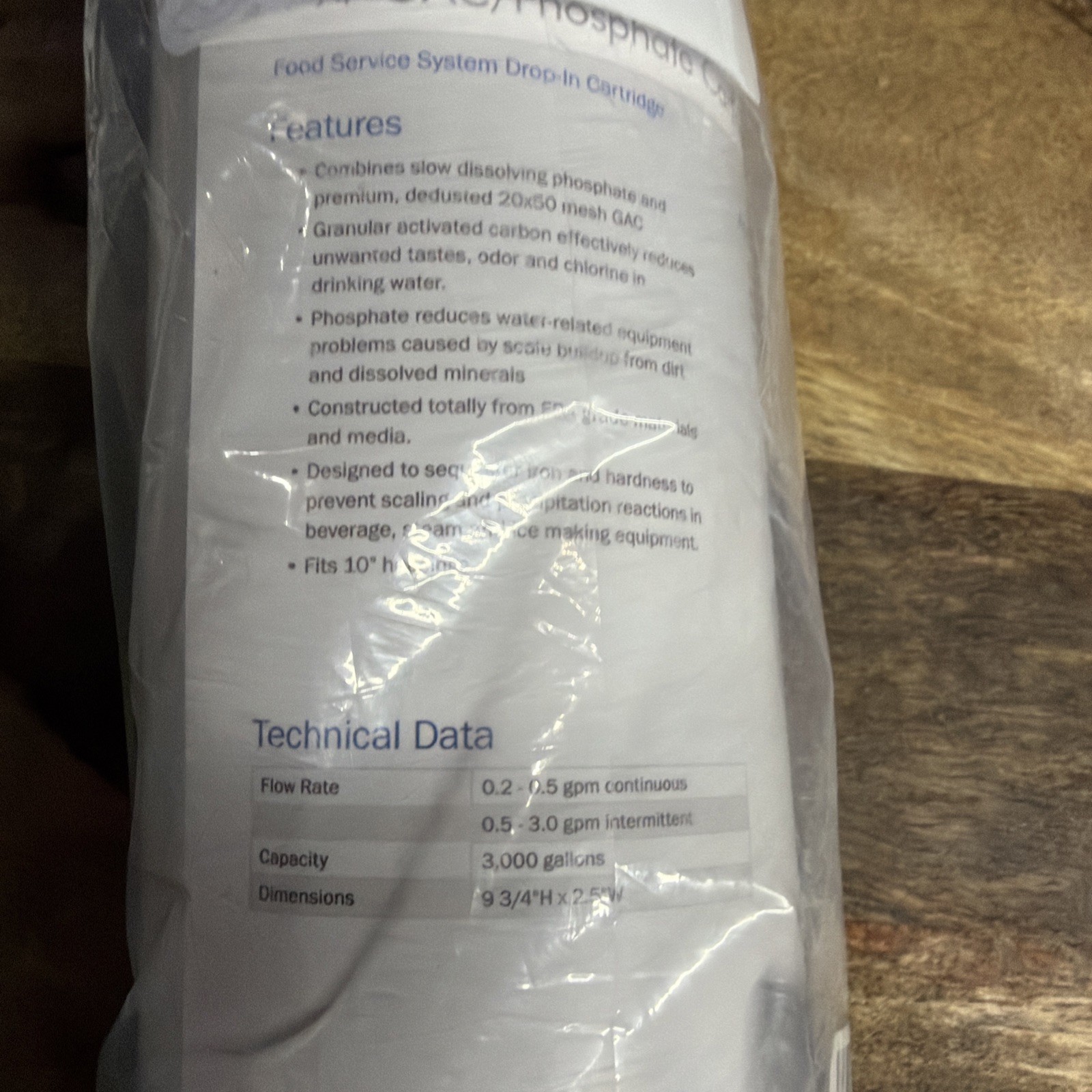 Aquaking PSC10 9-3/4″ GAC/Phosphate Food Service Drop-In Carbon Cartridge Filter