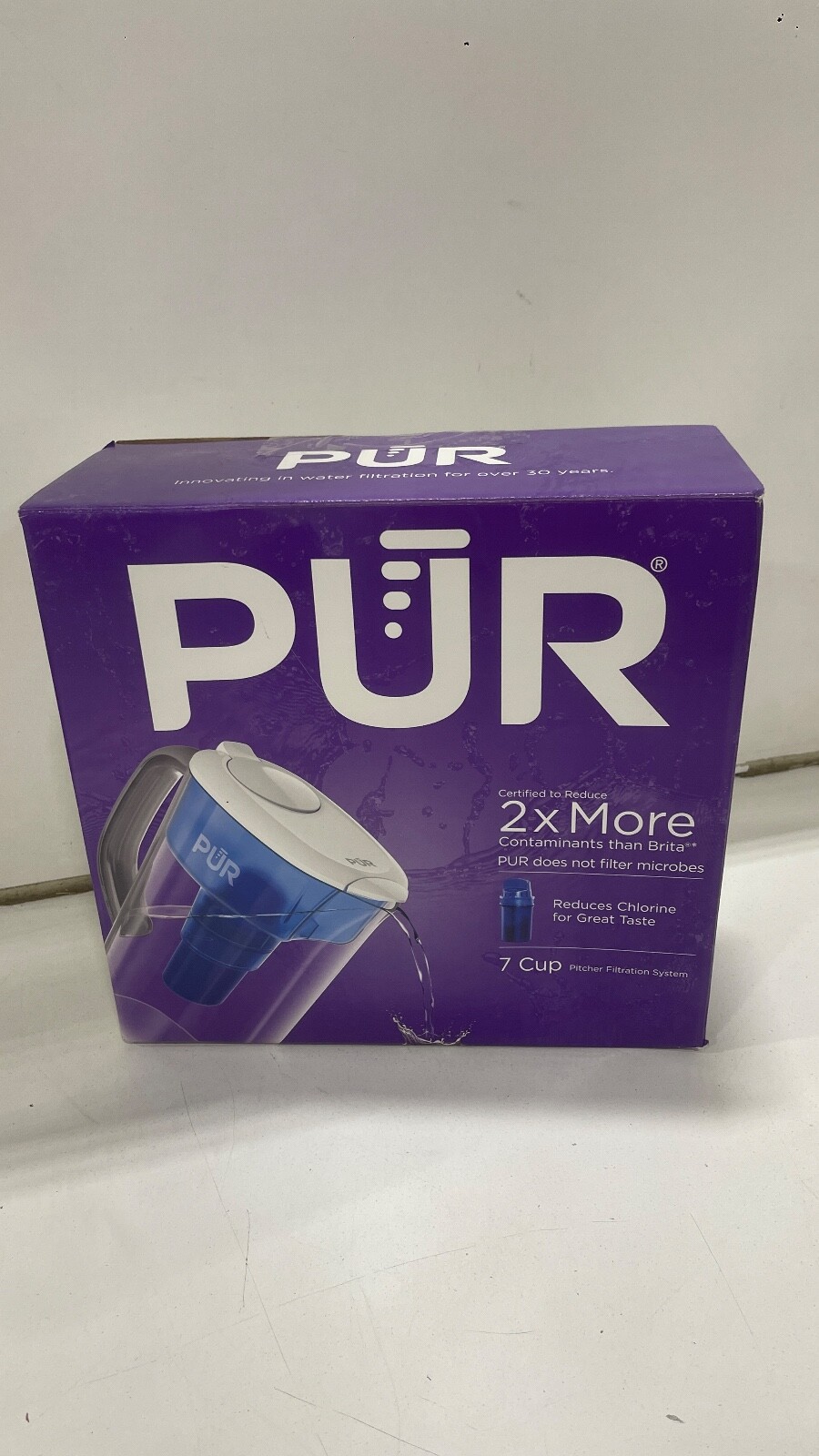 PUR 7 Cup Pitcher Filtration System, PPT700W, Blue/White