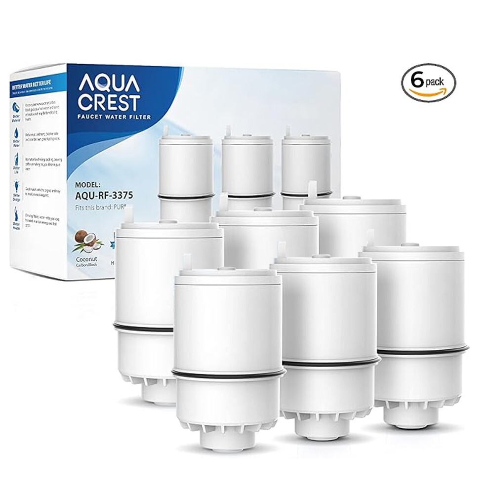 AQUA CREST Faucet Water Filter,replacement for RF-3375(RF33752V2),6 Packs