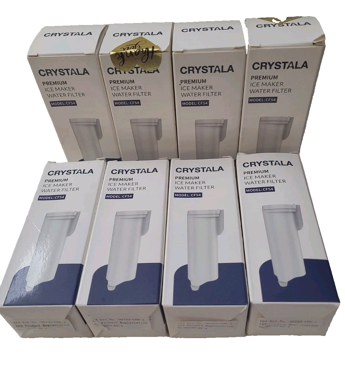 Crystala Model:CF54 Premium Ice Maker Water Filters x 8 Sealed New Open Box