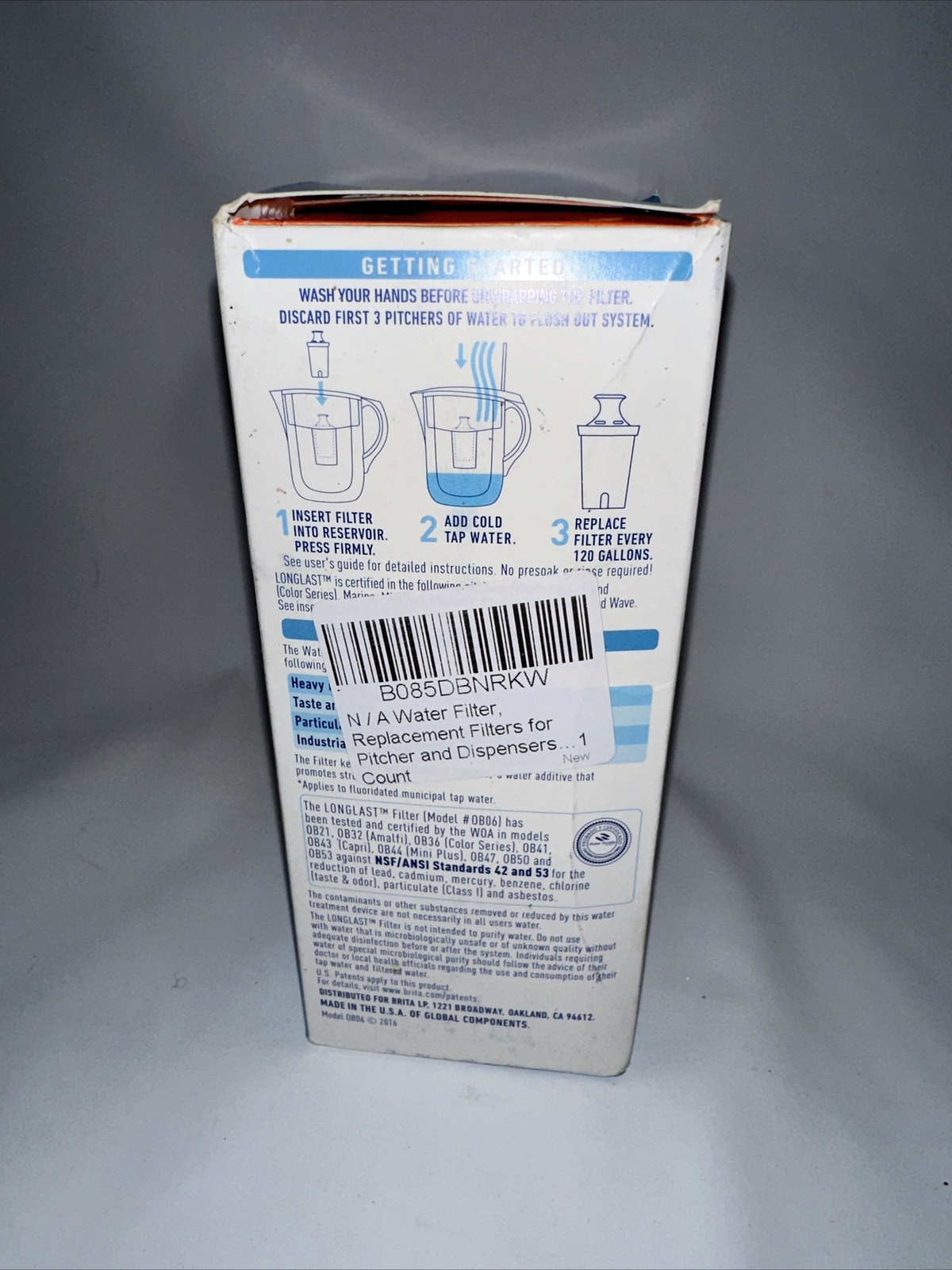 Longlast Replacement Water Filter for All Pitchers, Dispensers – 1 Filter