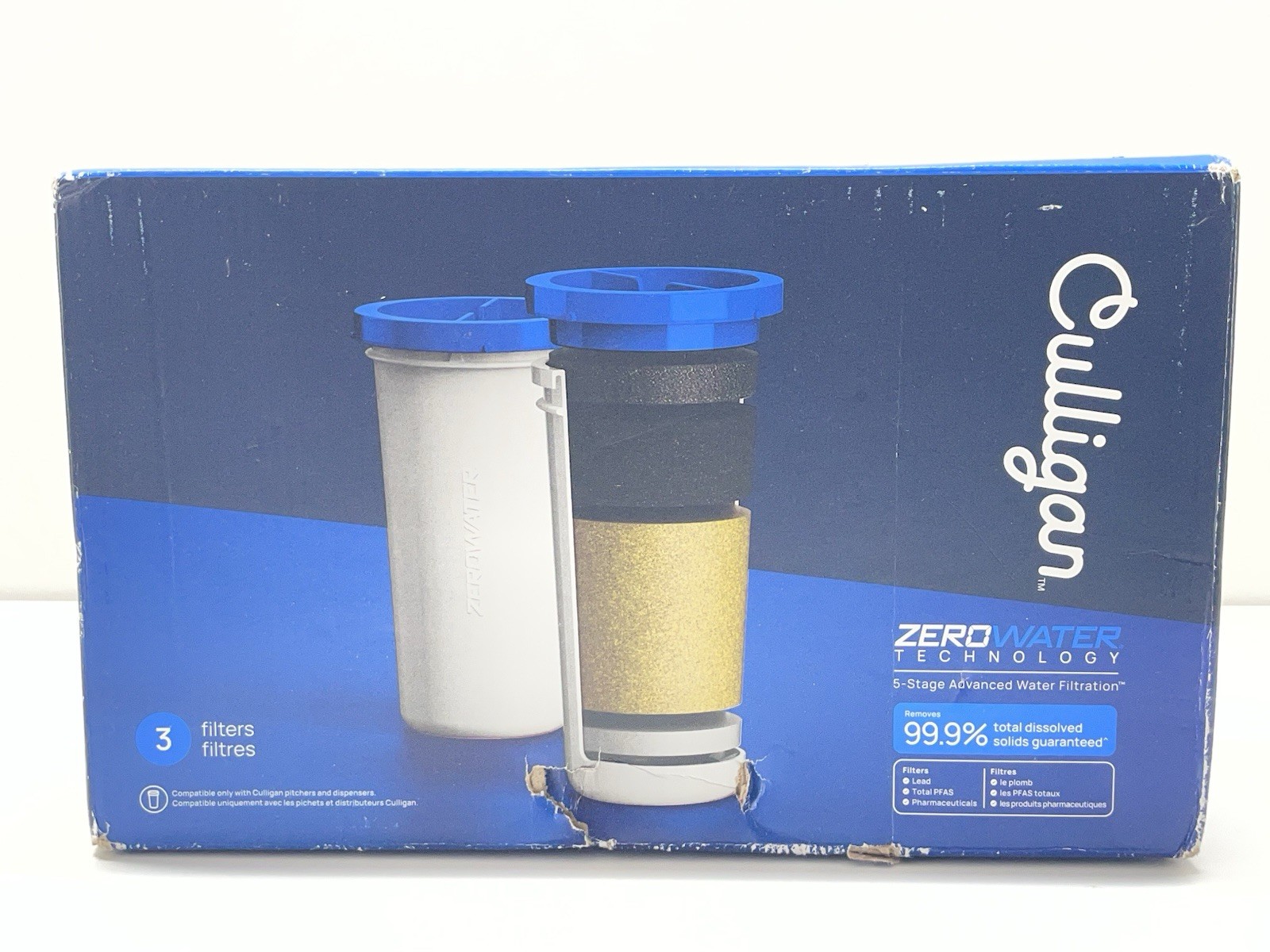 3 PACK Culligan with ZeroWater Technology Water Filter 5-Stage Advanced ZEROF03