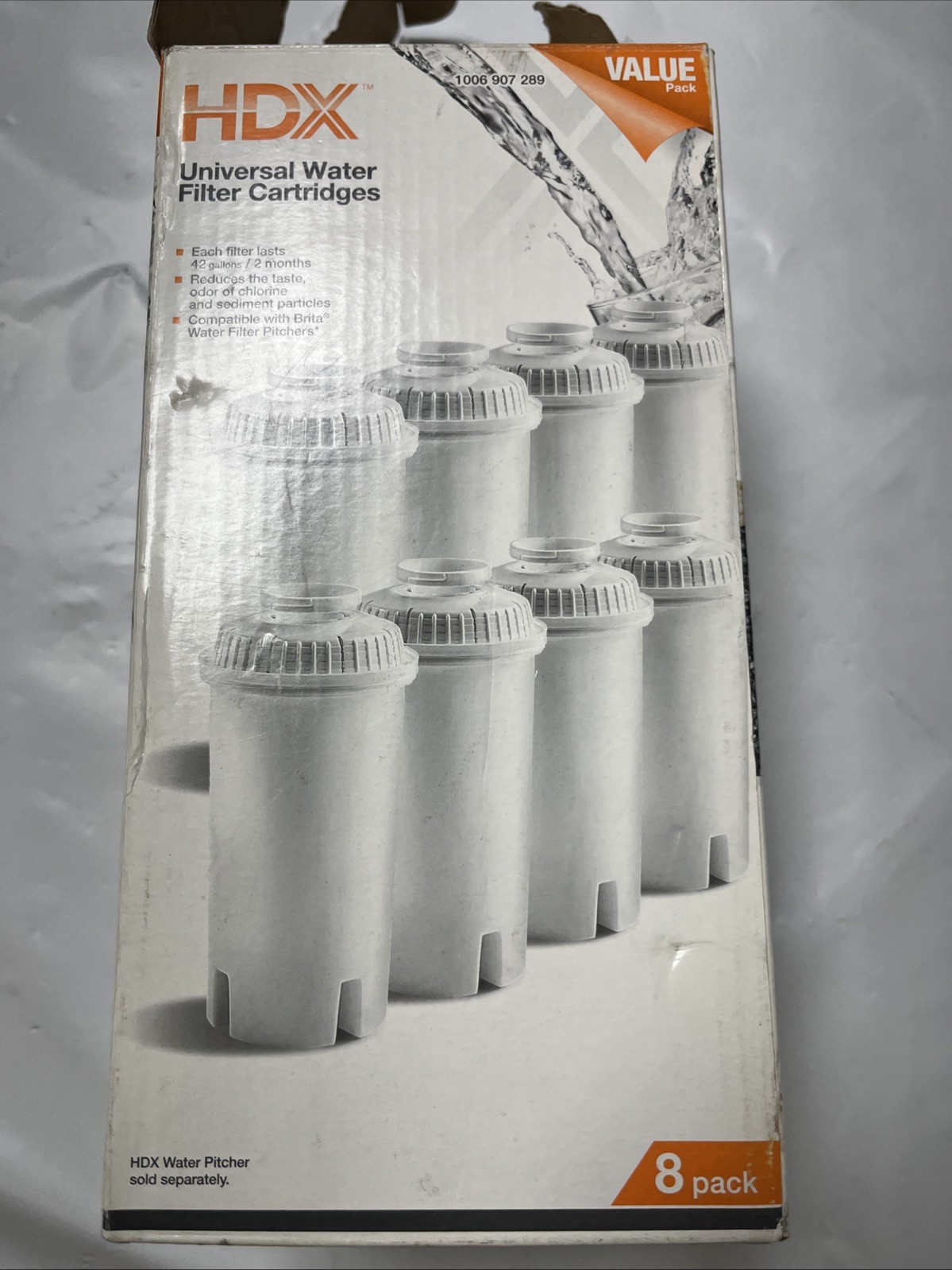 HDX Water Pitcher Replacement Water Filter Cartridges, BPA Free (8-Pack)