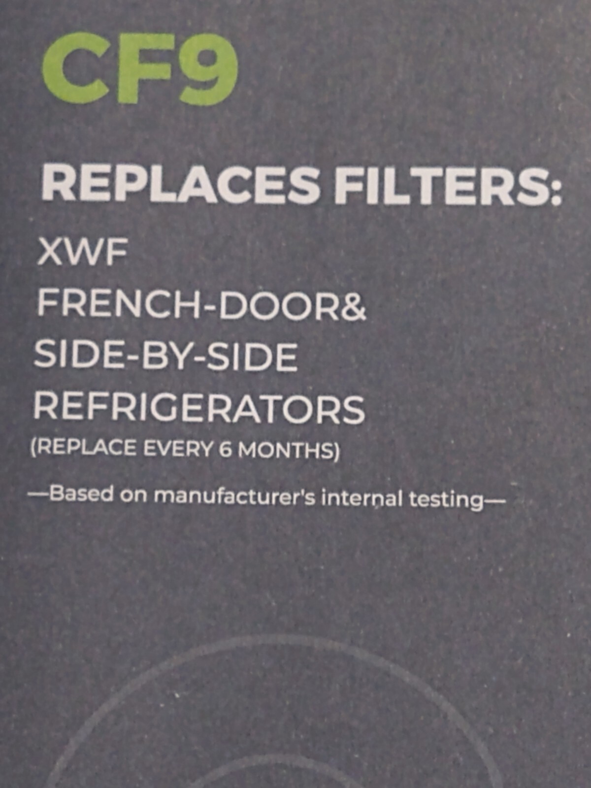 Crystala Filters 5 Pack Replaces Filters XWF, French Door & Side-by-side CF9 New