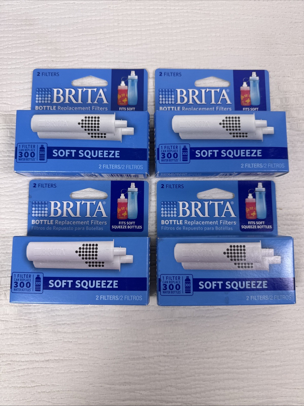 Brita Soft Squeeze Water Bottle Replacement Filters 4 packs of 2 Filters Sealed