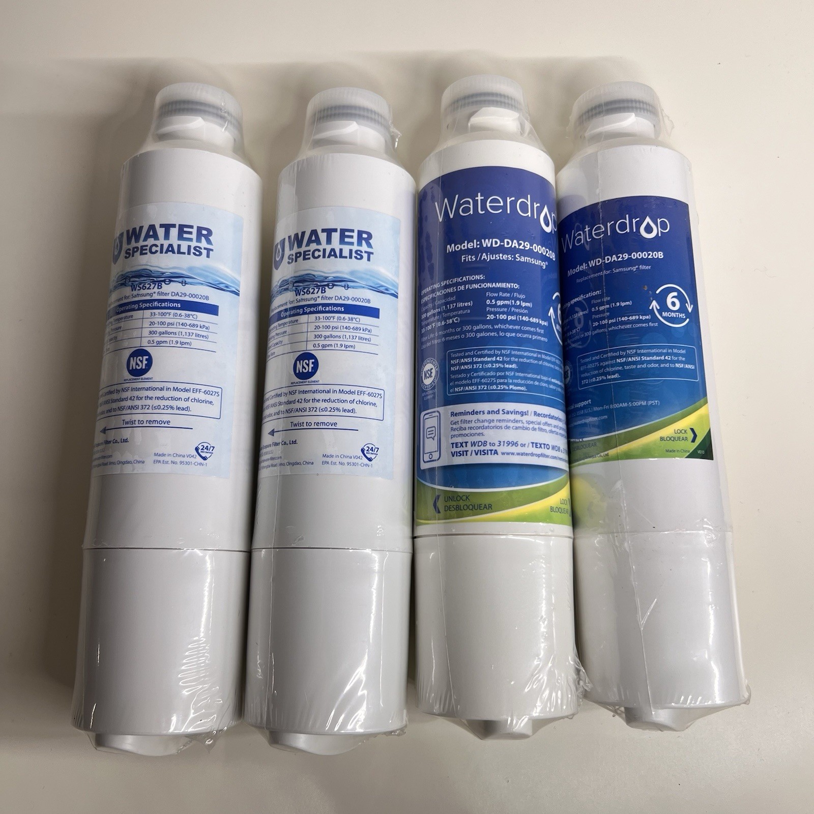 (4 Pack) DA29-00020B Refrigerator Water Filter, Replacement for Samsung
