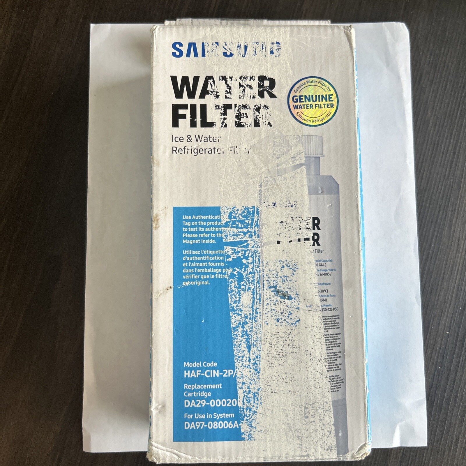 SAMSUNG Genuine Filters for Refrigerator Water and Ice, 2 Pack Box Damage *READ