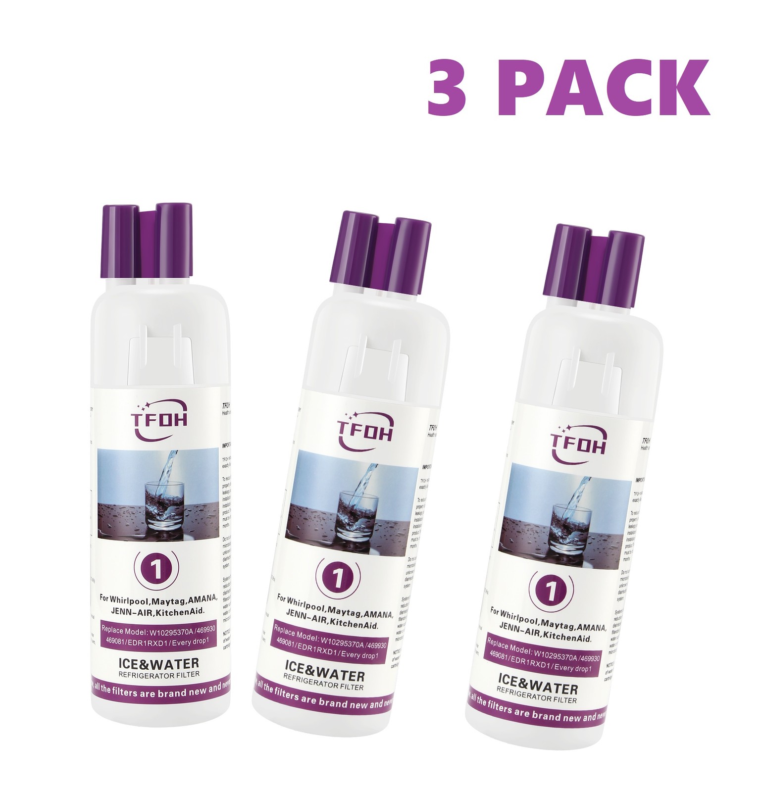 3Packs W10295²370A EDR1²RXD1 Filter²1 9081 Refrigerator Ice Replacement US NEW