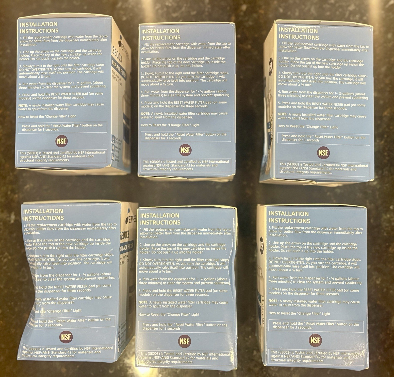 6 Pack SETFEEL SE003 Replacement Filter MWF, MWFP/A, HDX FMG-1, GWF