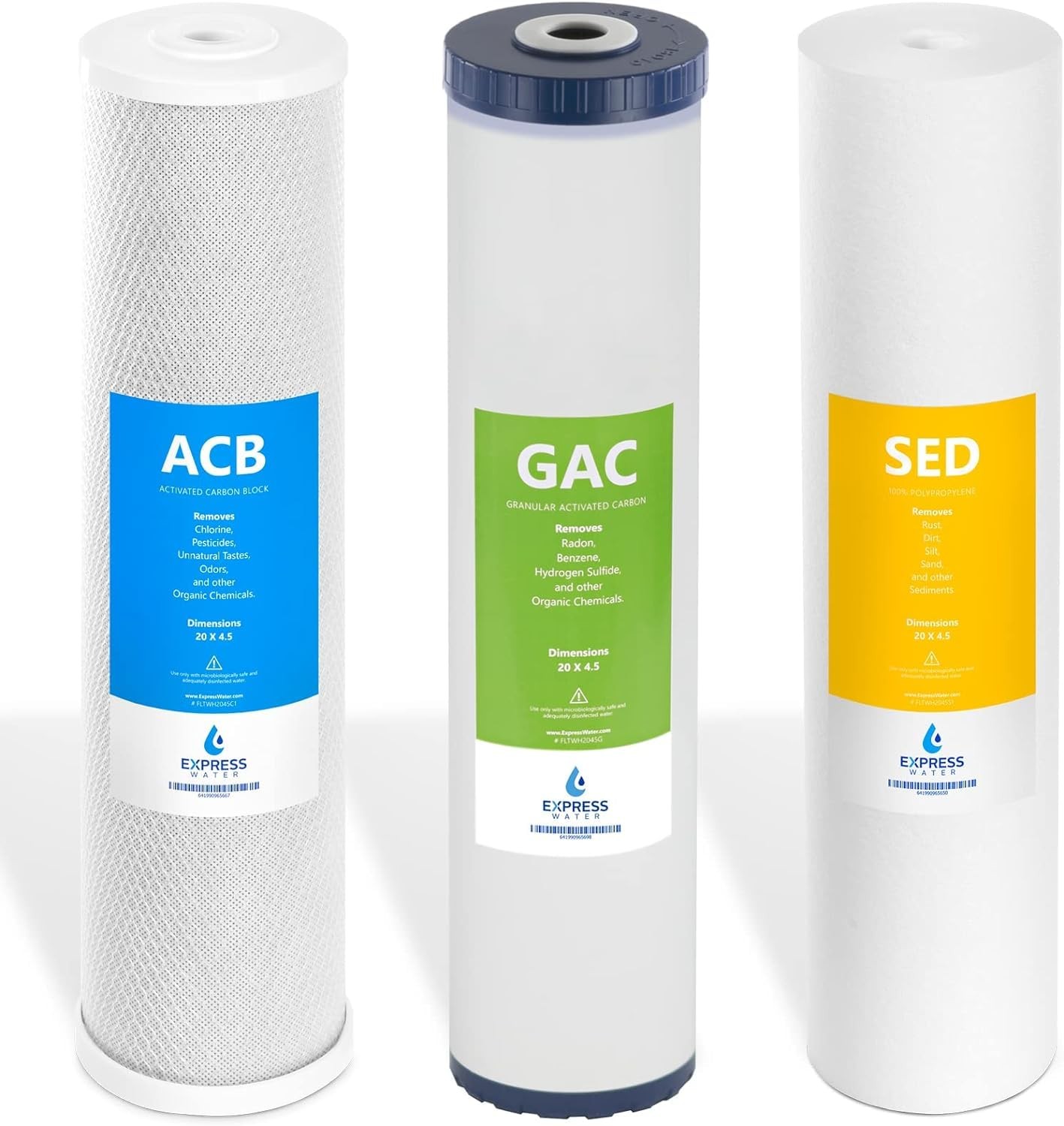 FLTWH2045CGS1 Whole House Replacement Water Filter Set, 3 Count (Pack of 1), …