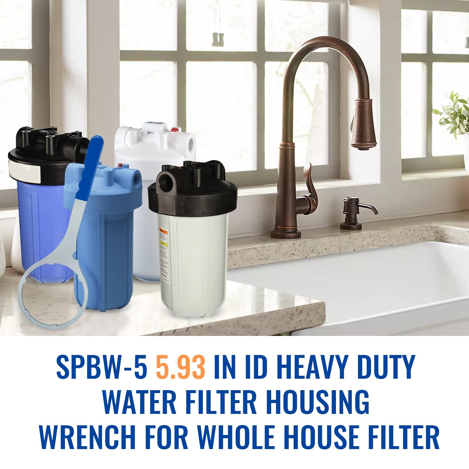 SPBW5 Heavy Duty Water Filter Housing Wrench, 5.93 In ID Water Filter Wrench …