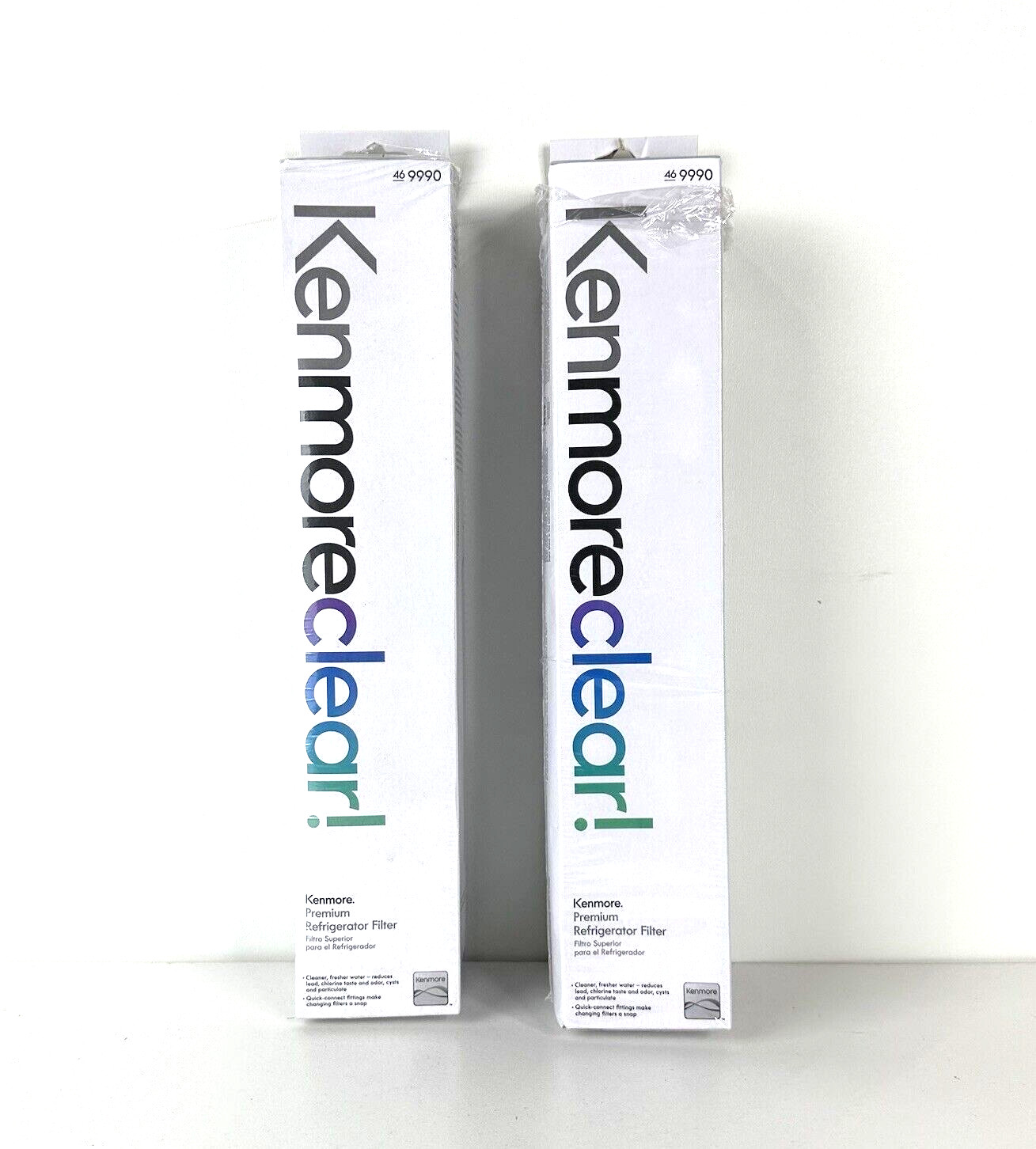 Two New Kenmore OEM Clear 46-9990 Premium Refrigerator Filter Sealed 469990