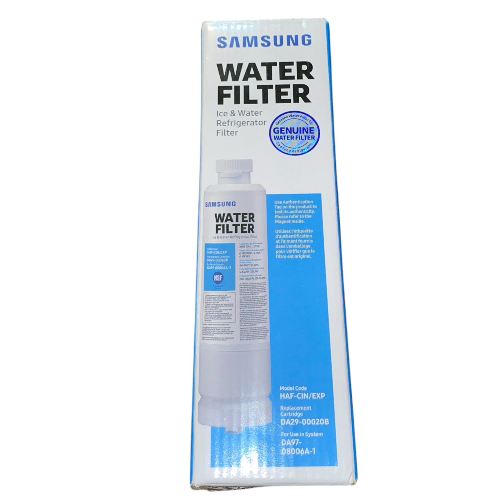Genuine Samsung DA29-00020B HAF-CIN/EXP Refrigerator Ice & Water Filter
