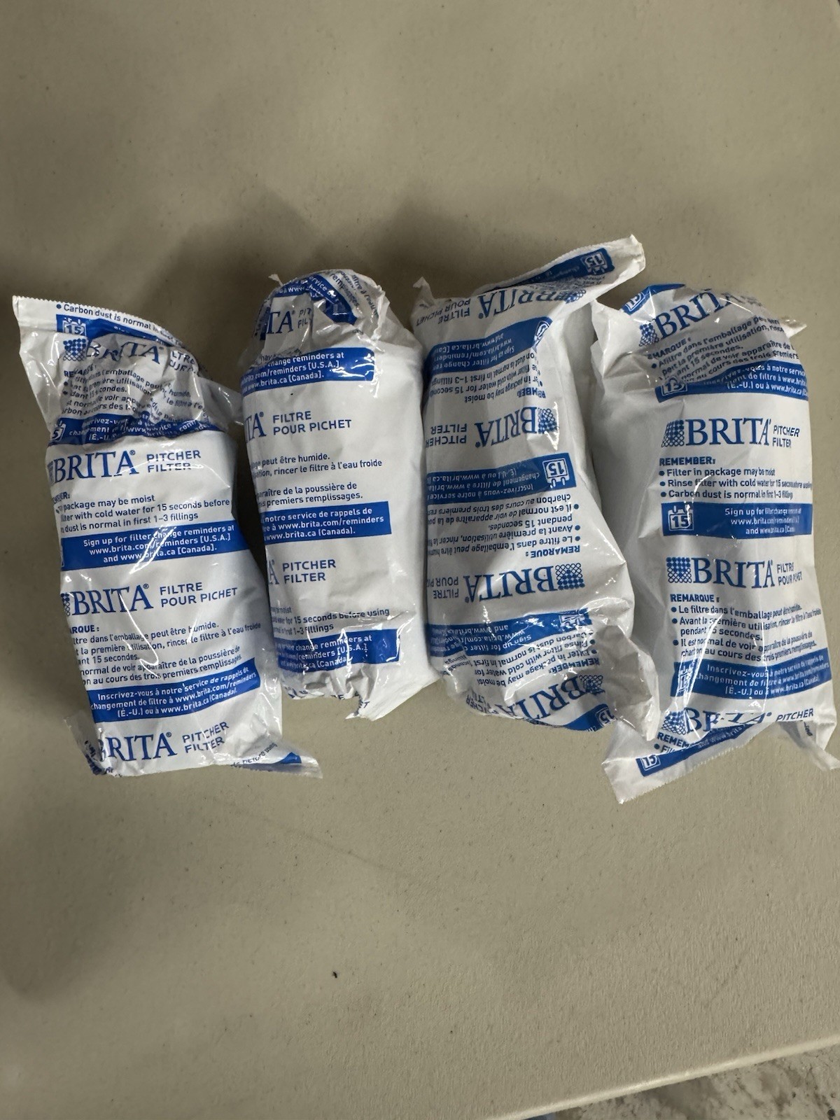 Brita Replacement Water Filters for Brita Water Pitchers 4 Count Factory Sealed