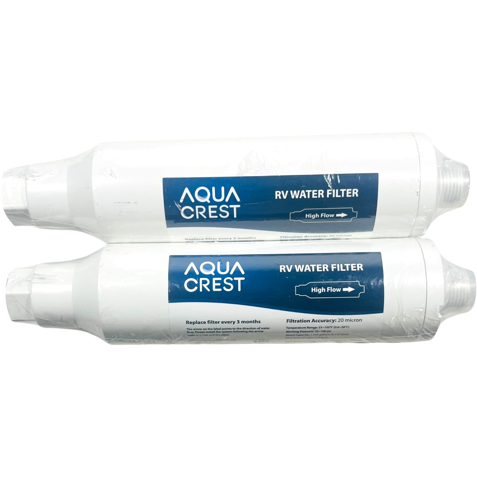 AQUA CREST RV Filter, RV Inline Hose Water Filter – LOT of 2