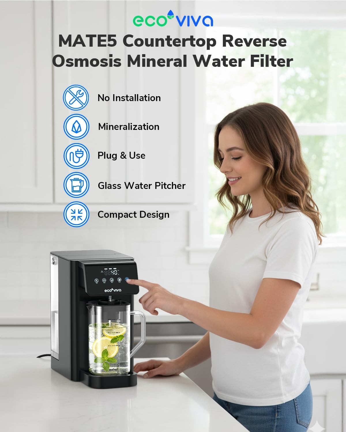 Countertop Reverse Osmosis Water Filter 8 Stage Alkaline NSF 58 System
