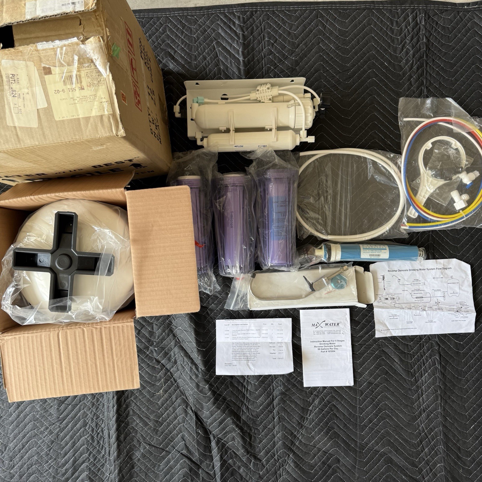 5 Stage Kitchen Home Drinking Reverse Osmosis System RO MAX Water Filters 50 GPD