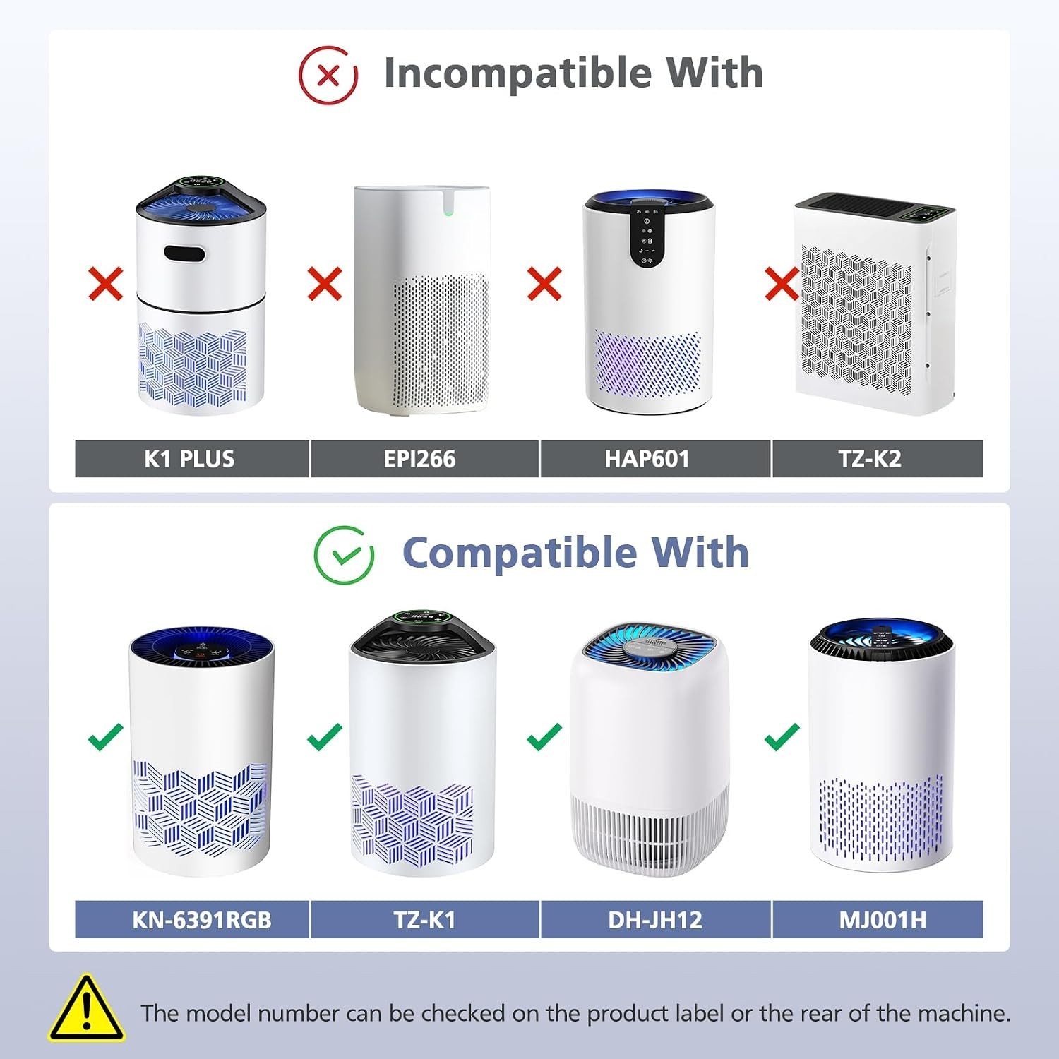 2 Pack TZ-K1 HEPA Replacement Filters for FreAire & ToLife Purifiers, MERV 13