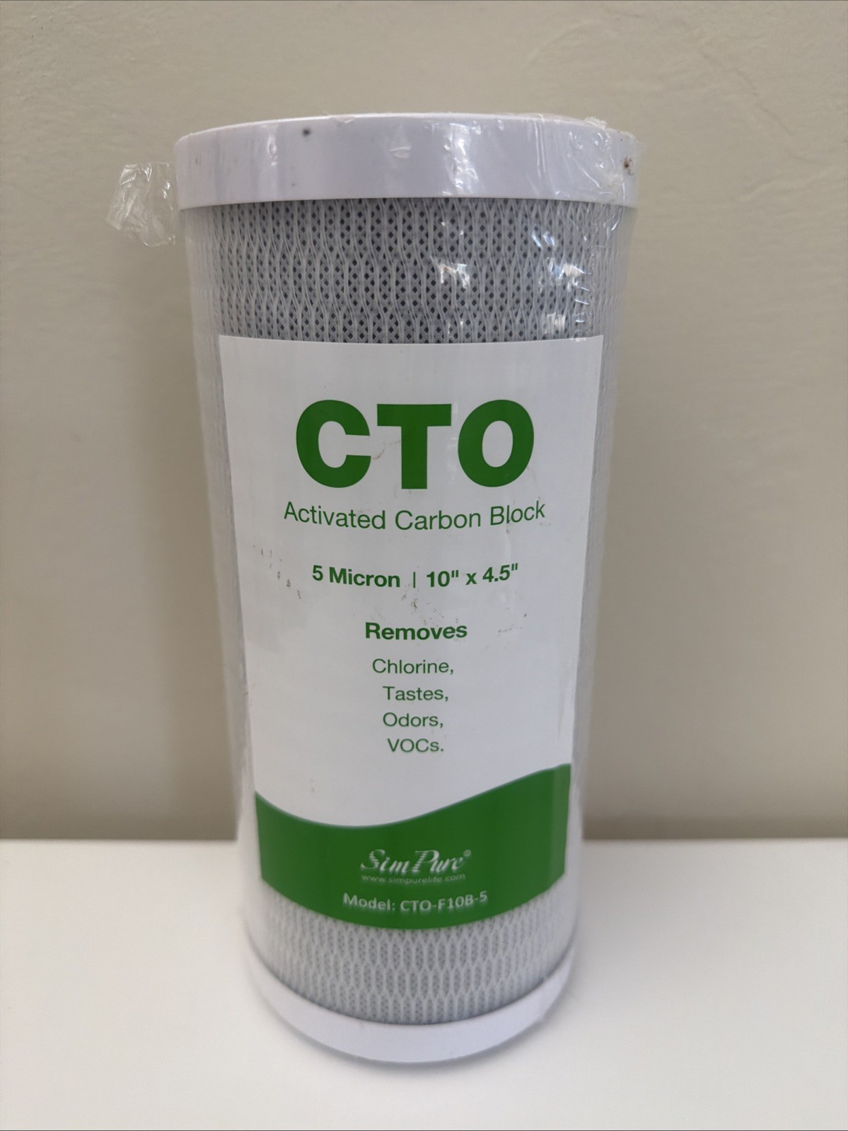 SimPure CTO-F10B-5 Activated Carbon Block CTO 5 Micron Water Filter 10X4.5″
