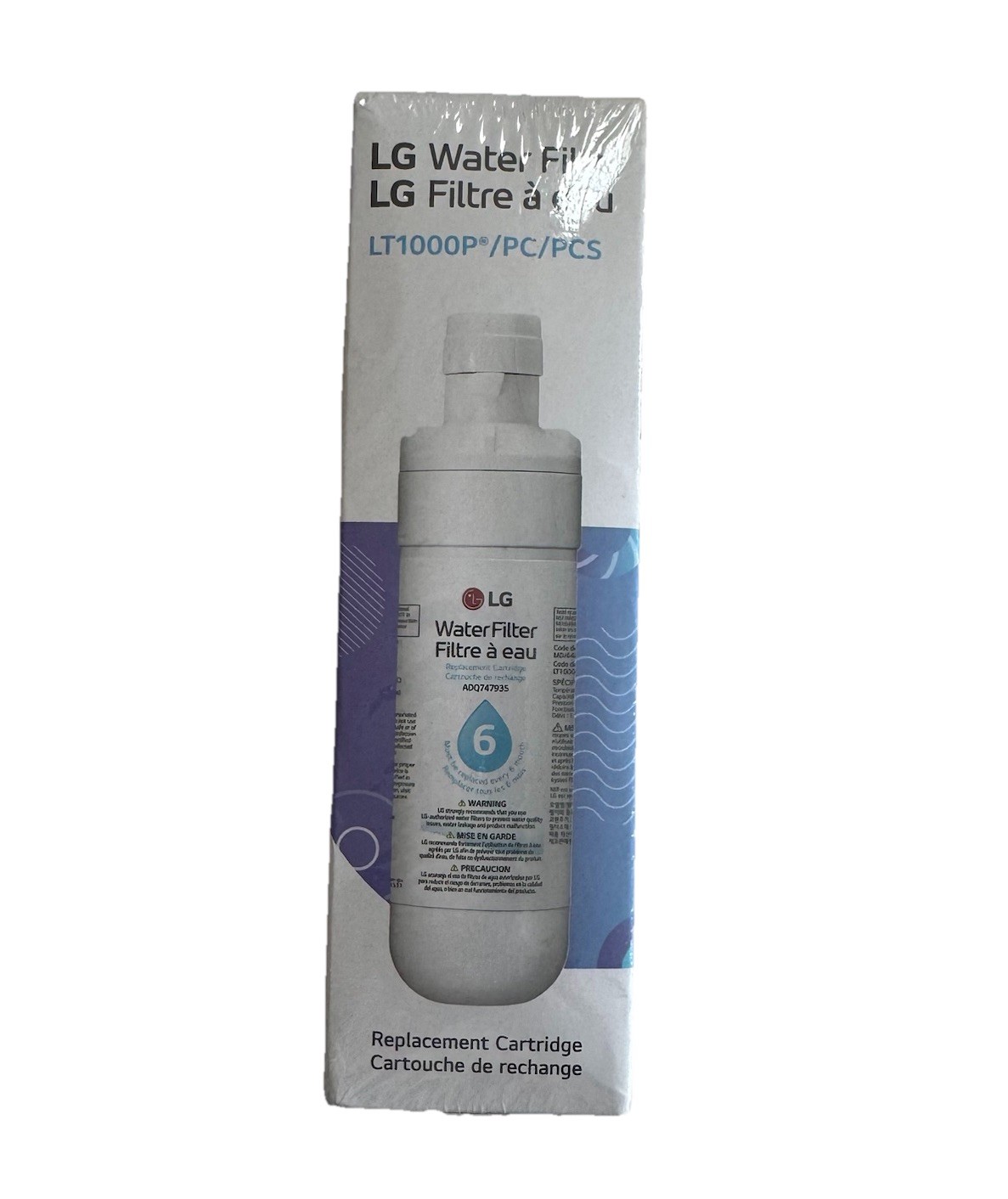 LG water Filter Replacement Cartridge LT1000P ADQ747935 New E46