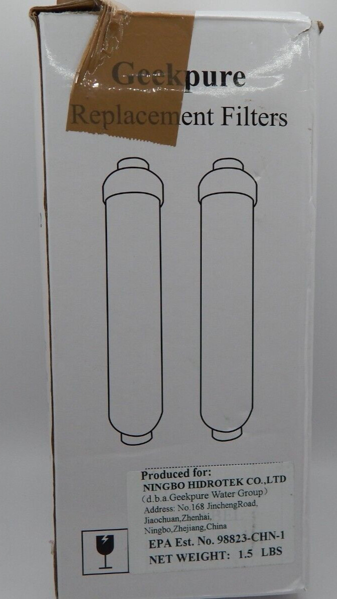 2x Geekpure Replacement Kit 10″ Universal Inline Alkaline PH+ Filter