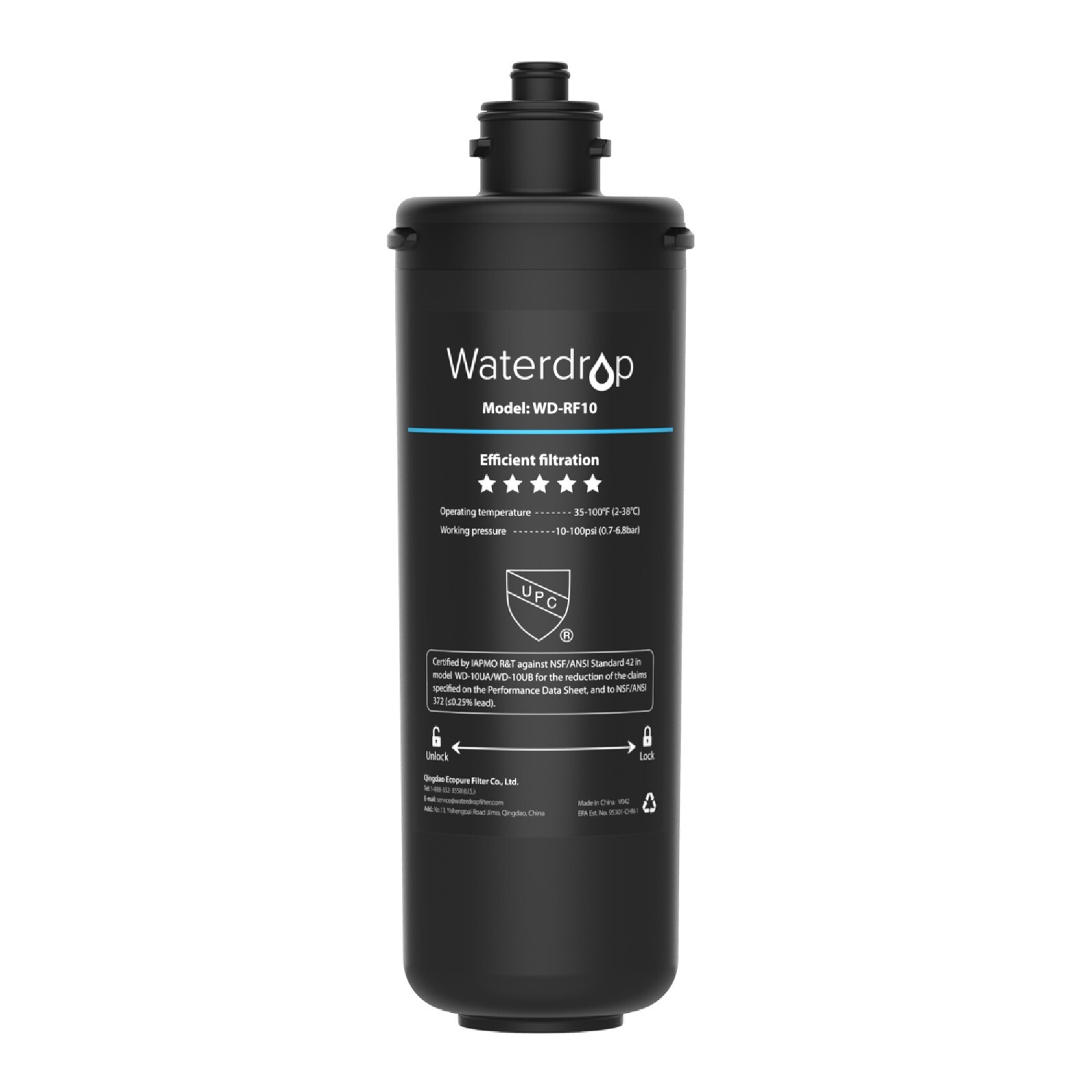 Waterdrop WD-RF10 Water Filter, 8000 Gal High Capacity, Replacement for 10UA/UB