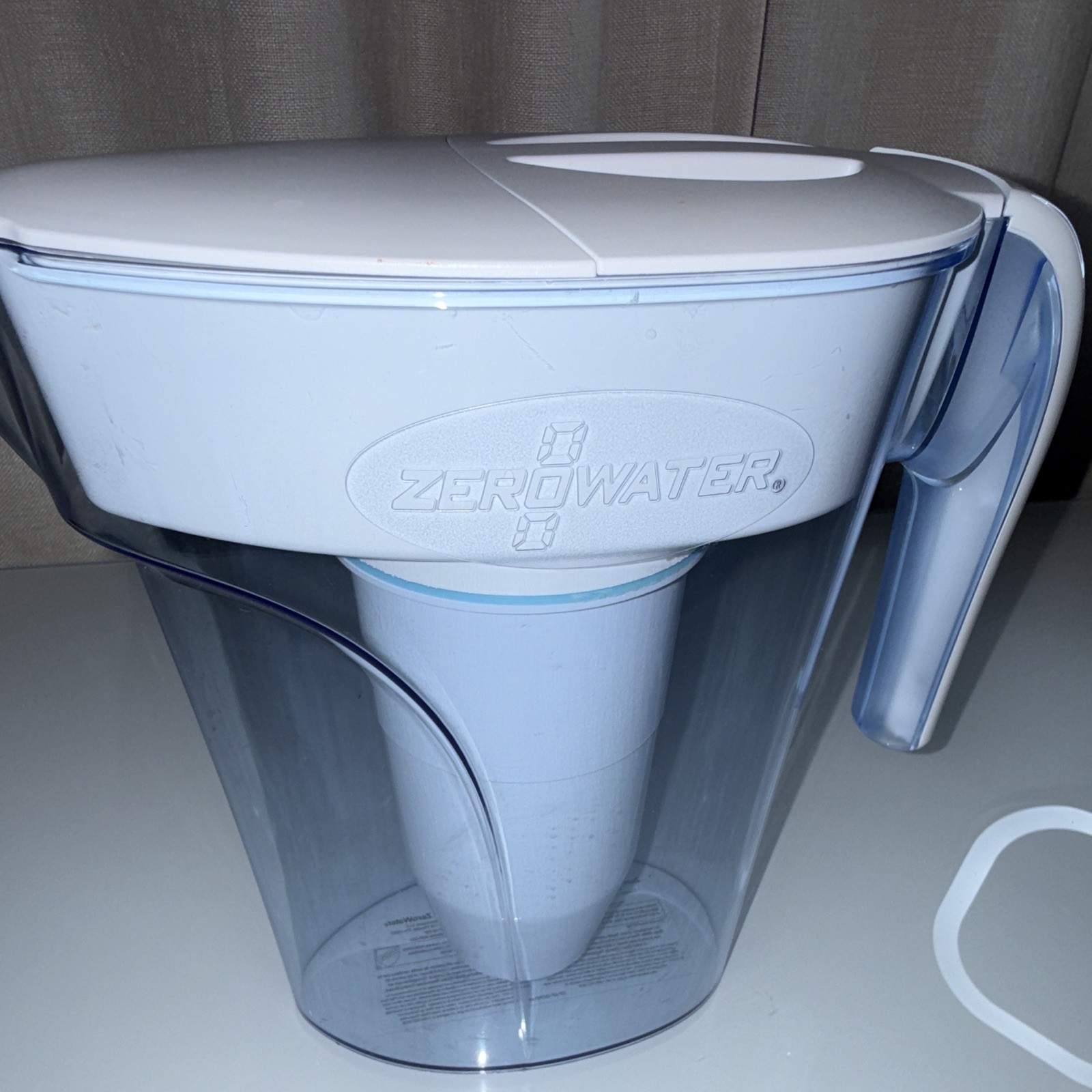 ZeroWater Filtration Pitcher Filter Jug, Blue/White Plastic Household, 1 Pack