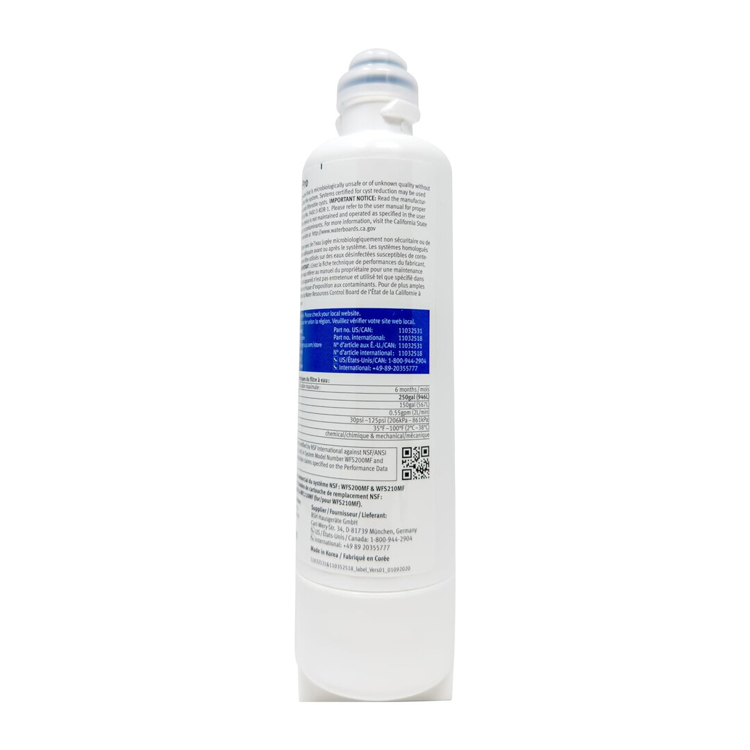 Bosch 11032531 Genuine OEM Water Filter Cartridge for Bosch Refrigerators