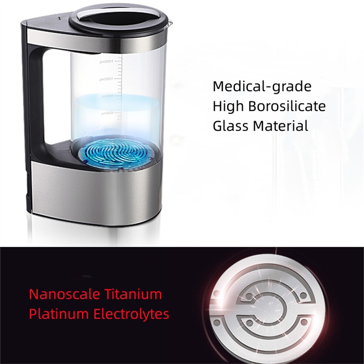 Hydrogen Water Machine Generator 2L Water Ionizer Generator Machine Kettle US