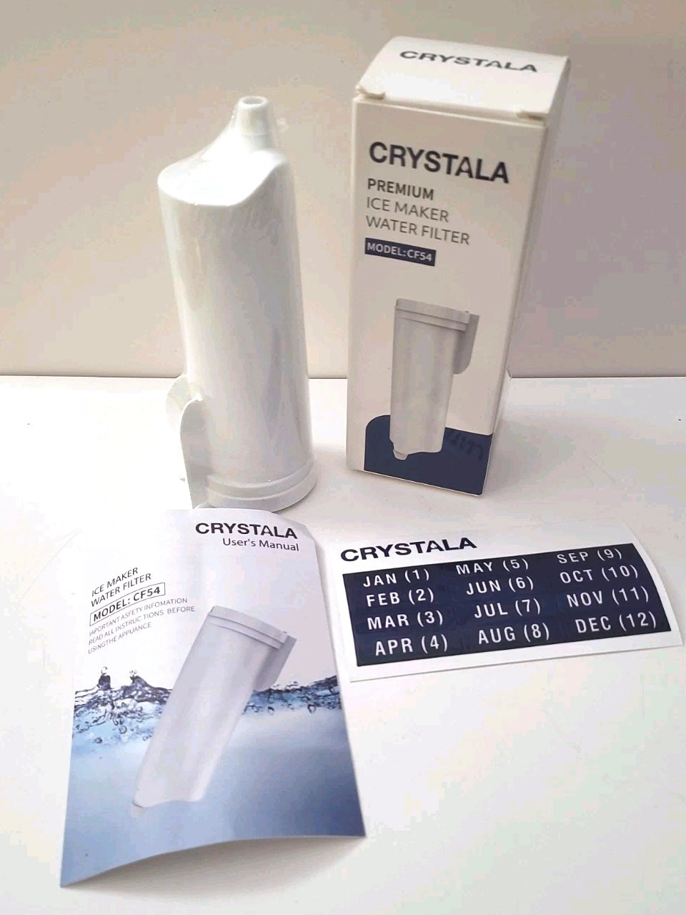 Crystala Model:CF54 Premium Ice Maker Water Filters x 8 Sealed New Open Box