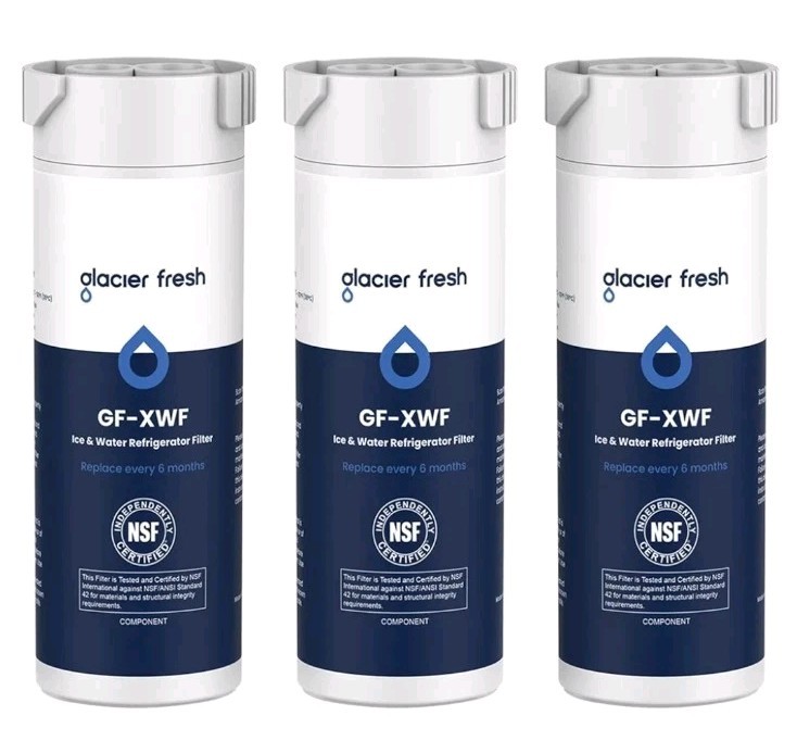 GLACIER FRESH GF-XWF Replacement for GE XWF Refrigerator Water Filter Pack of 3