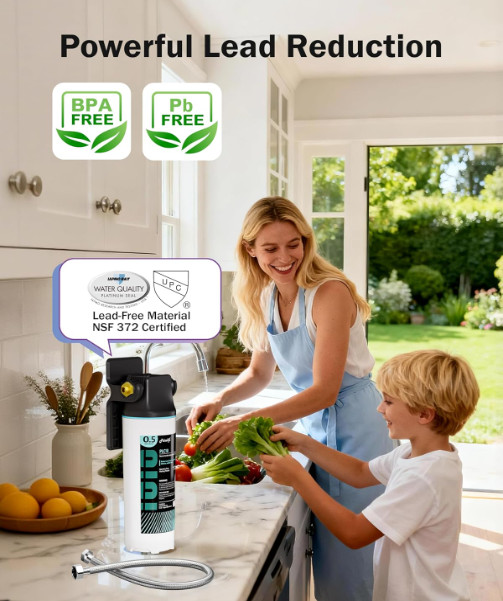 Frizzlife Inline Water Filter System 0.5 Micron for Fridge & Ice Maker MS99
