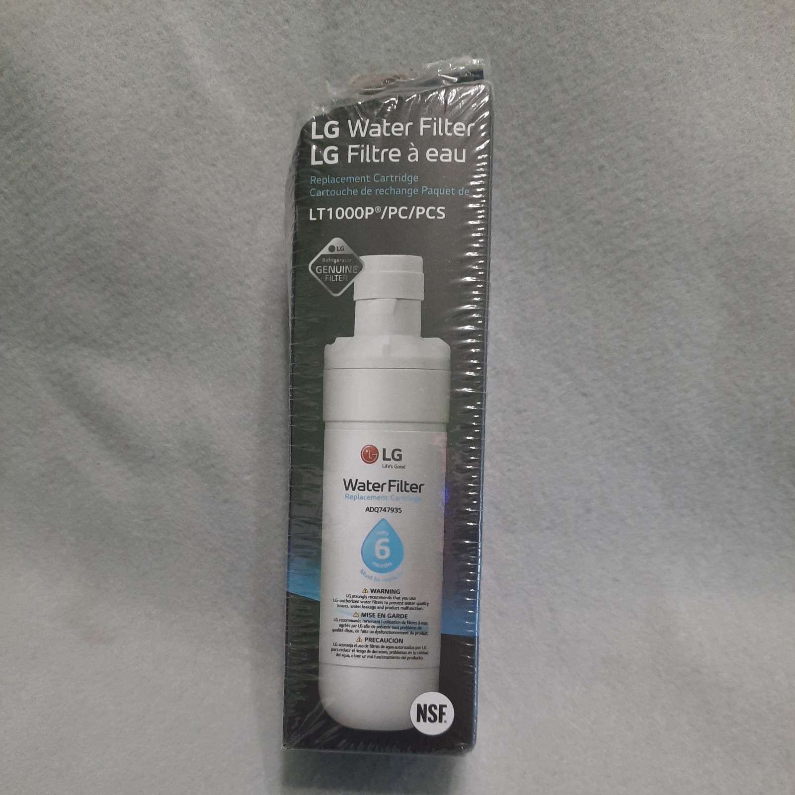 Genuine LG Water Filter Replacement Cartridge LT1000P/PC/PCS – New and Sealed!