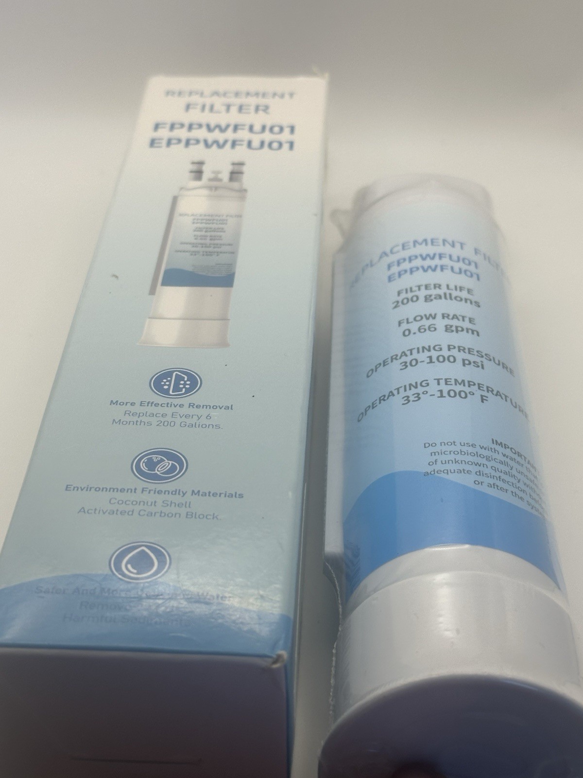Replacement Refrigerator Water Filter – FPPWFU01 / EPPWFU01 – 200 Gallon Life