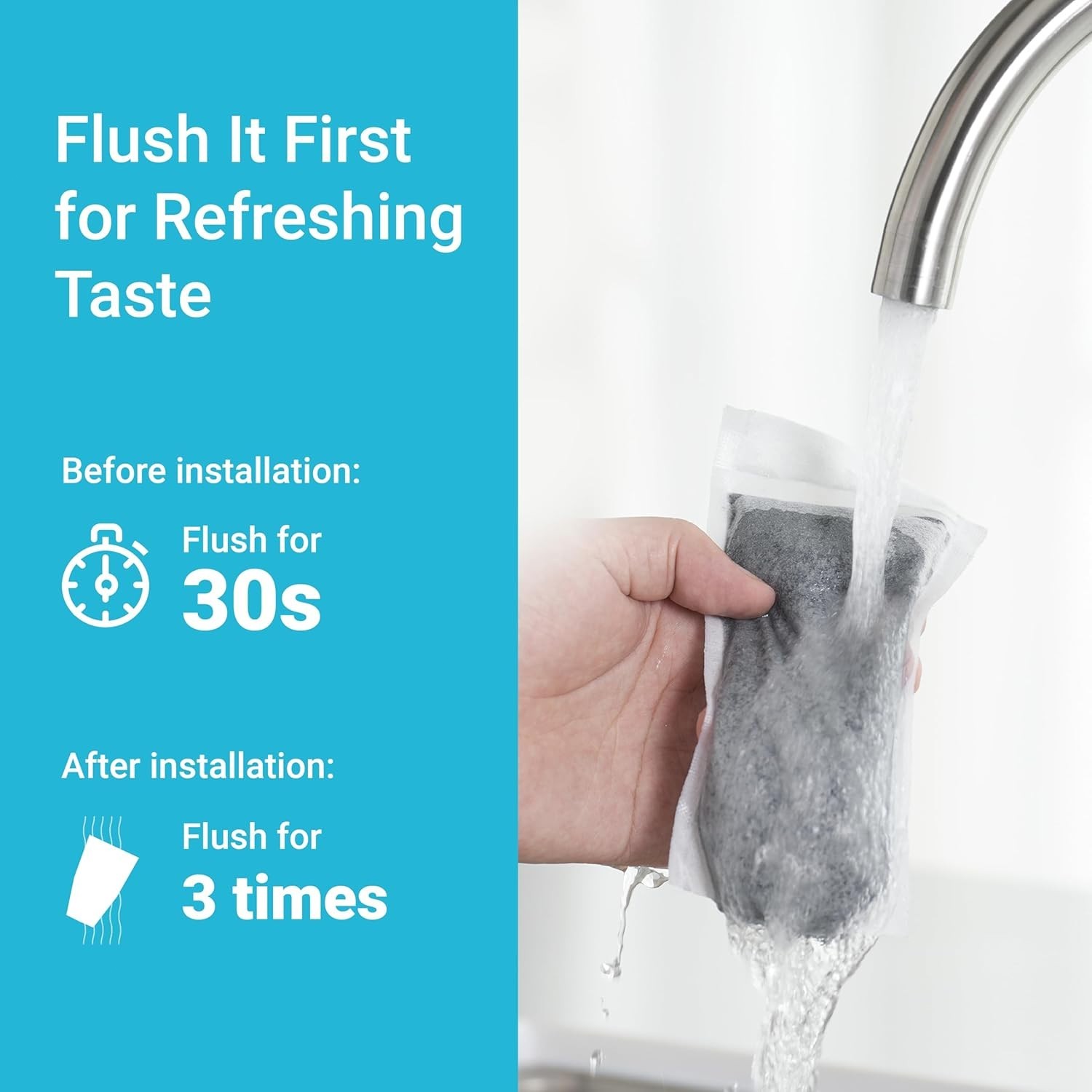 AQUA CREST Replacement for Brita® Refillable Filter, Less Plastic, 6 Filters
