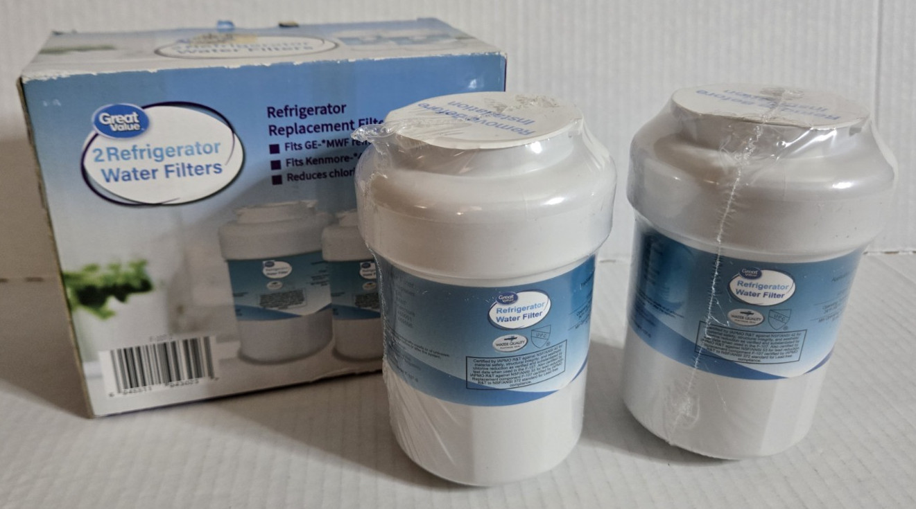 *NEW* Great Value Refrigerator Replacement Filters 2 Pack, for GE Kenmore SEALED