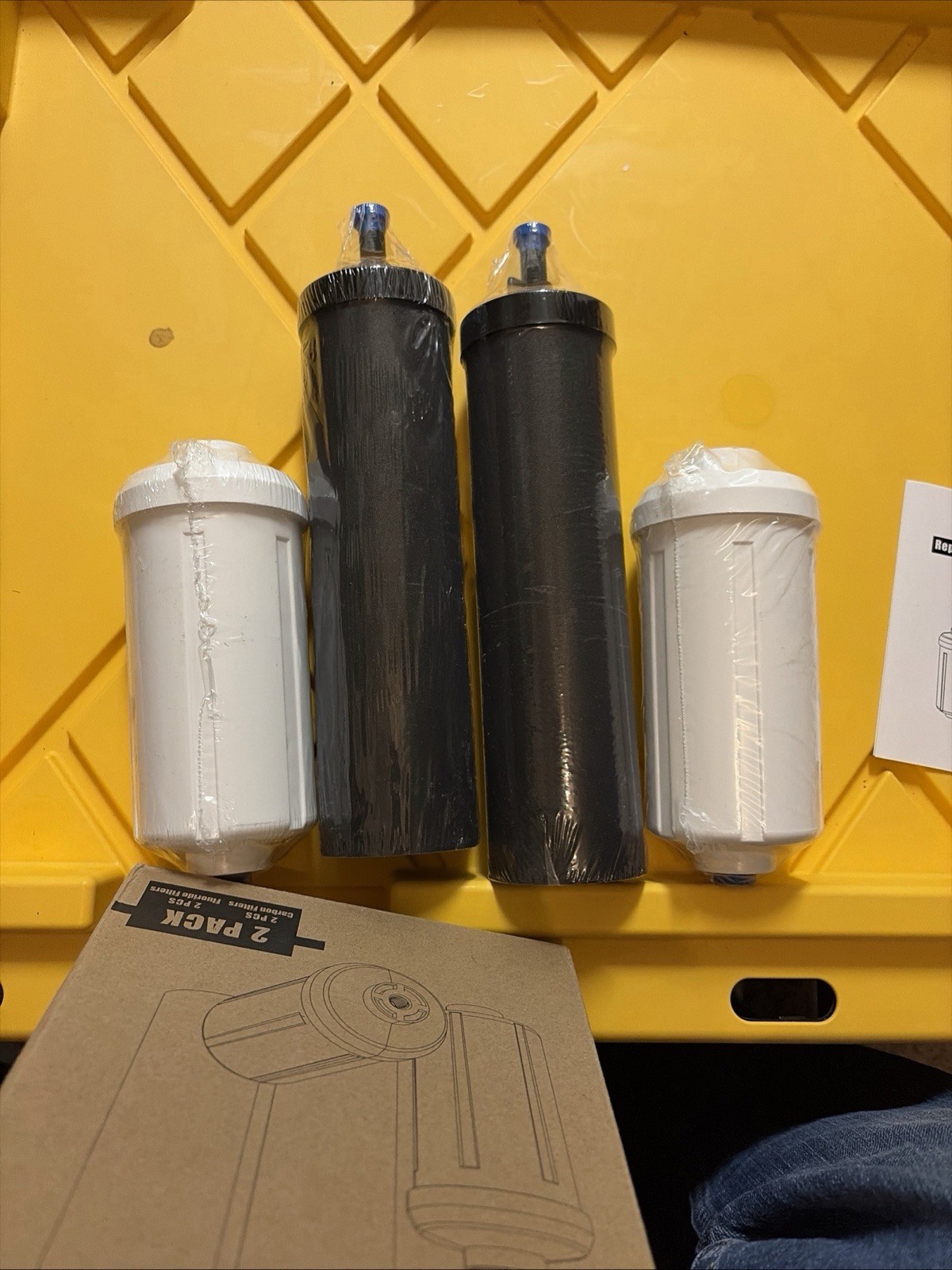 BB9-2 Black PF-2 Fluoride Water Filter Set 4 Pack, Plastic, Black/White, 6.45in