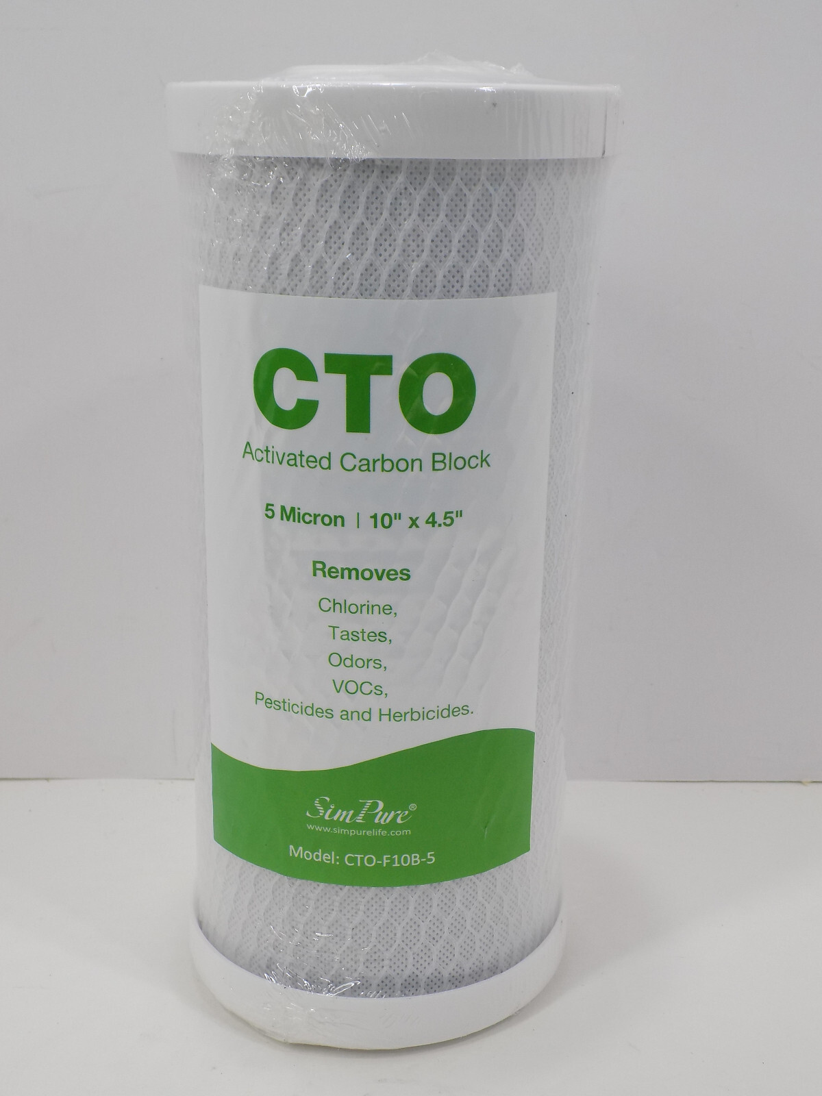 1 SimPure Whole House Water Filter 10 x 4.5 BB Activated Carbon Block CTO-F10B-5