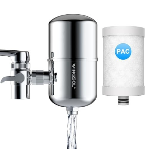 Faucet Mount Water Filter 304 Stainless Steel NSF 42 53 350 Gallons 360