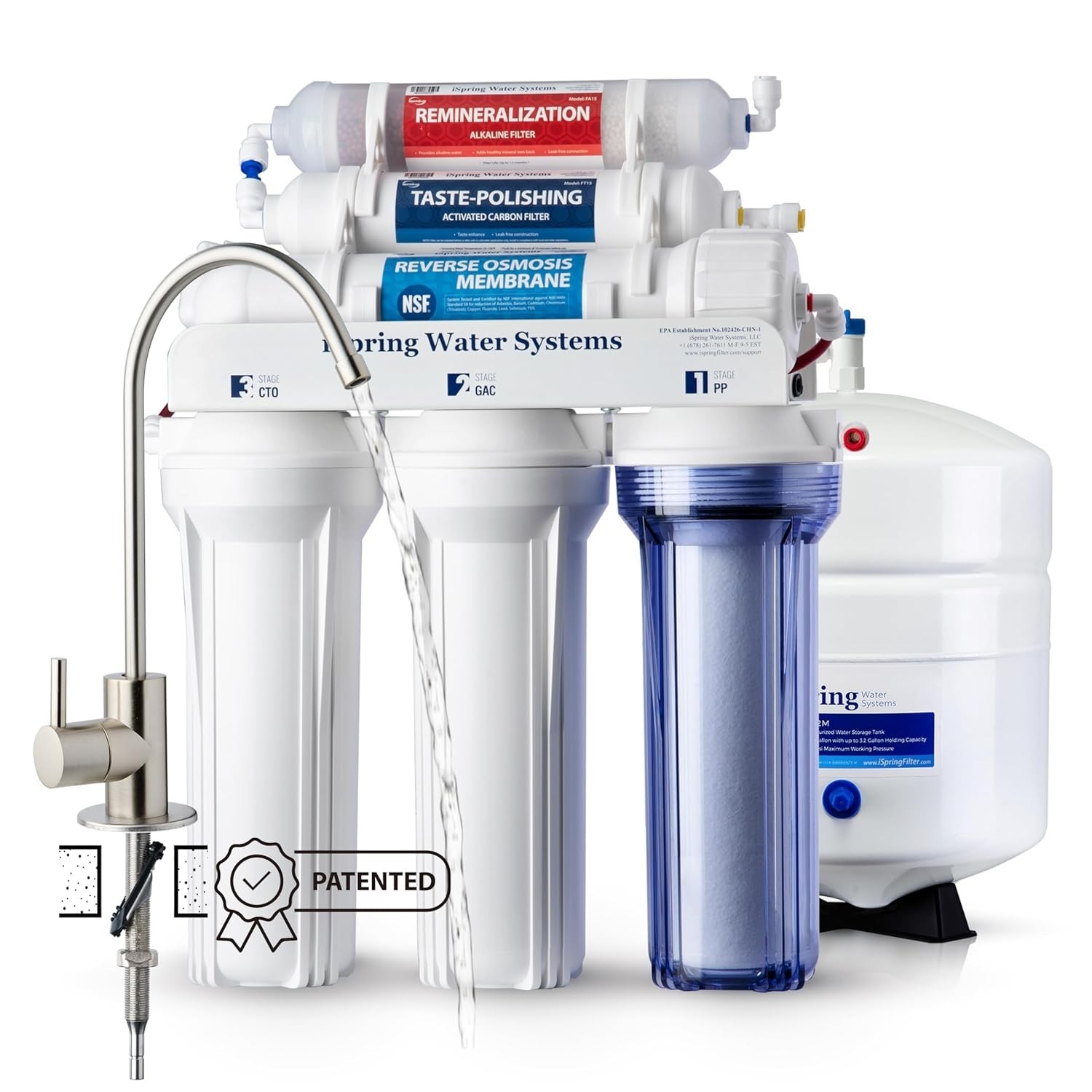 NSF Certified, 75 GPD, Alkaline 6-Stage Reverse Osmosis System, pH+ Remineral…