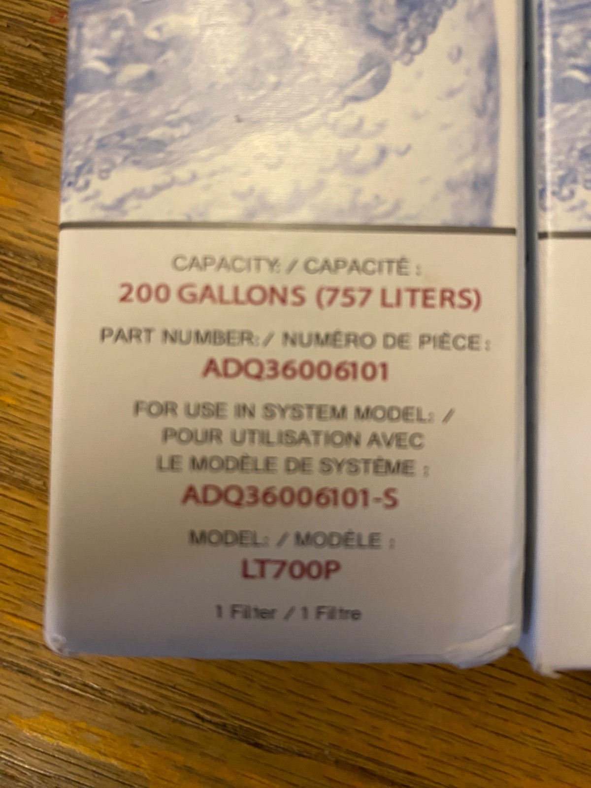 LG LT700P Refrigerator Water Filter 3 Pack NEW SEALED ADQ36006101 200gal