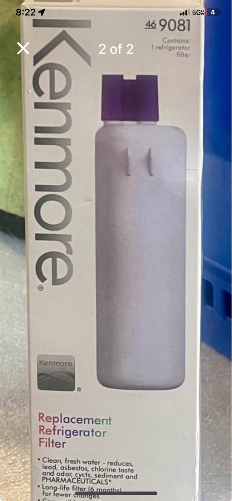 Kenmore 469081 Refrigerator Water Filter – White