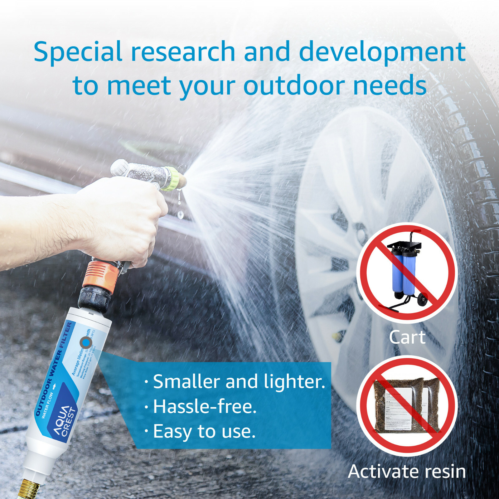 Inline Water Filter Soften Water for Car Washing Window & Yard Cleaning 2 Pack