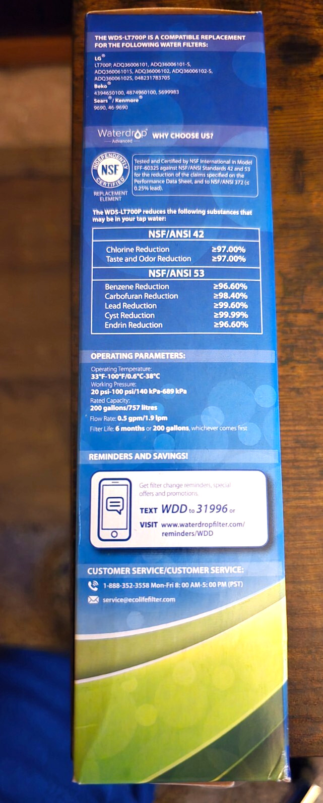 RWF1200A Refrigerator Water Filters x 7 Pcs For LG & Kenmore Compatible-Assorted