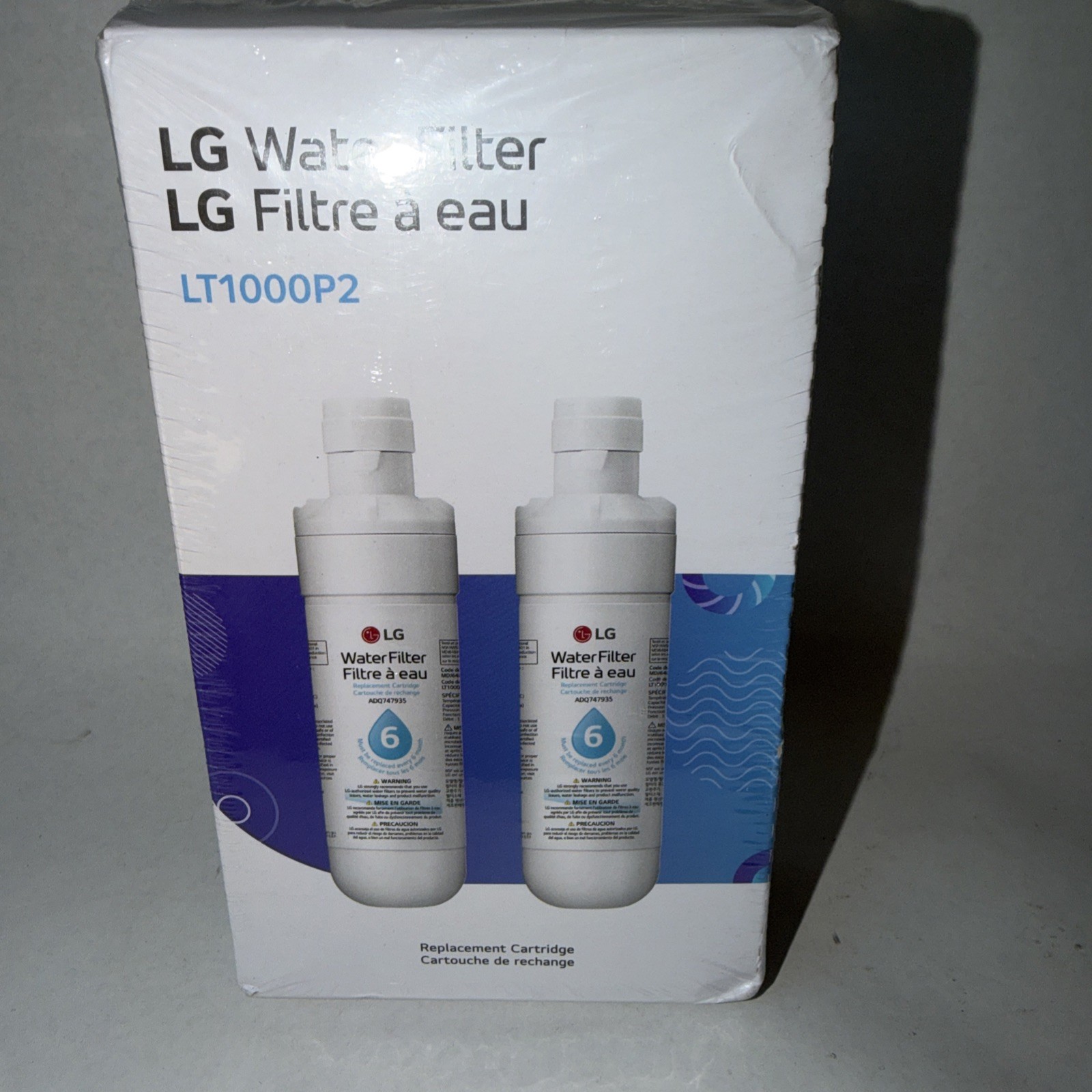 LG LT1000P2 6-Month / 200 Gallon Refrigerator Replacement Water Filter, 2 CT A3