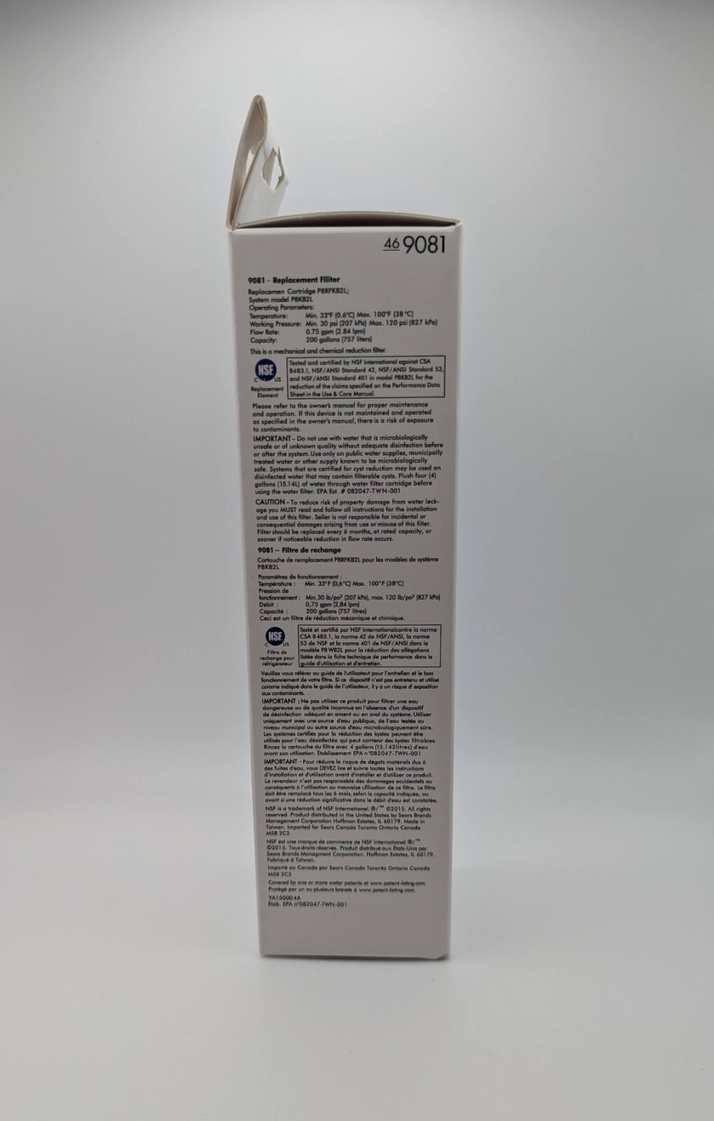 Meolwuu 9081 Replacement Refrigerator Water Filter 46-9081 NIB Free Shipping B6