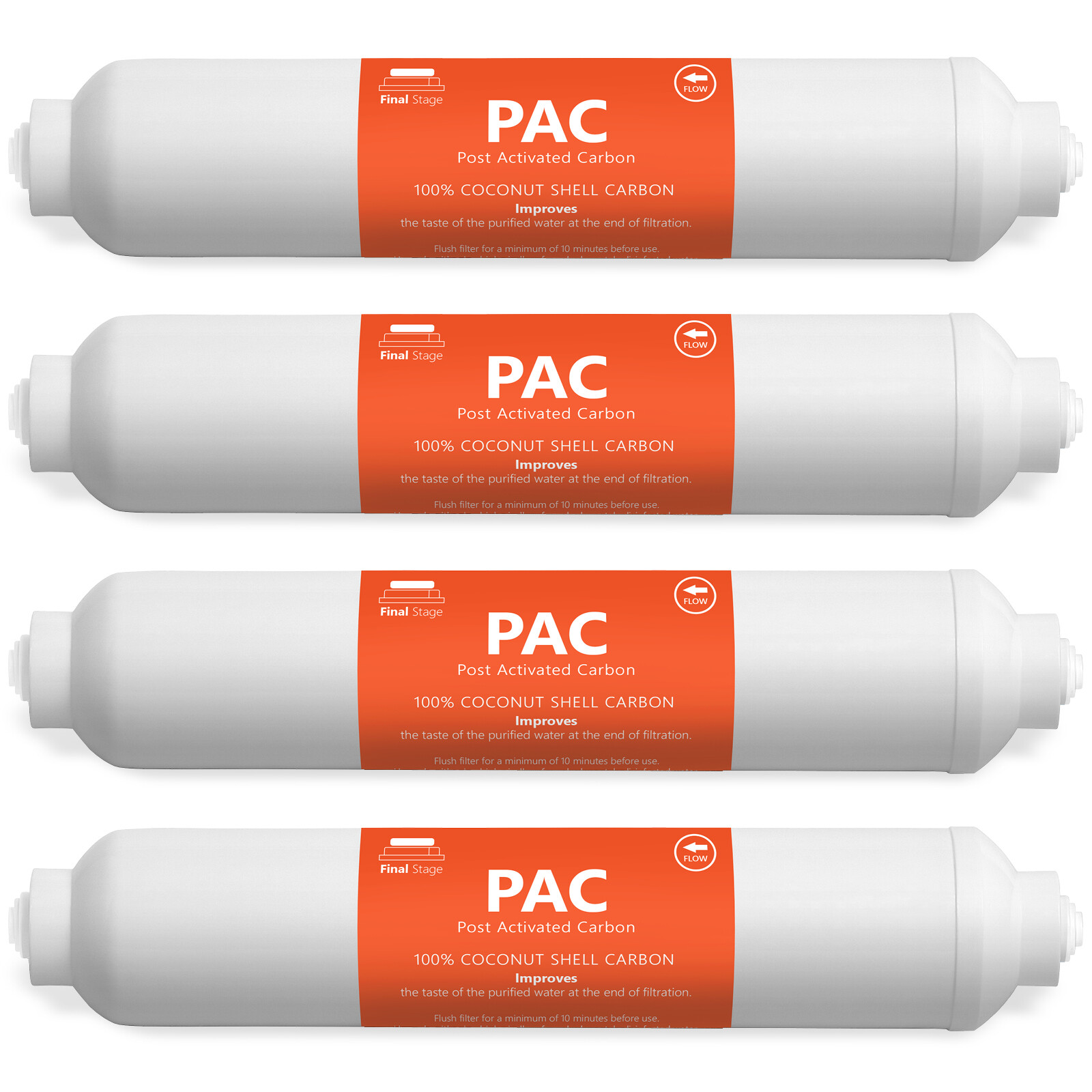 Post Activated Carbon Water Filter Replacement – inline 5 Micron – PAC 4 Pack
